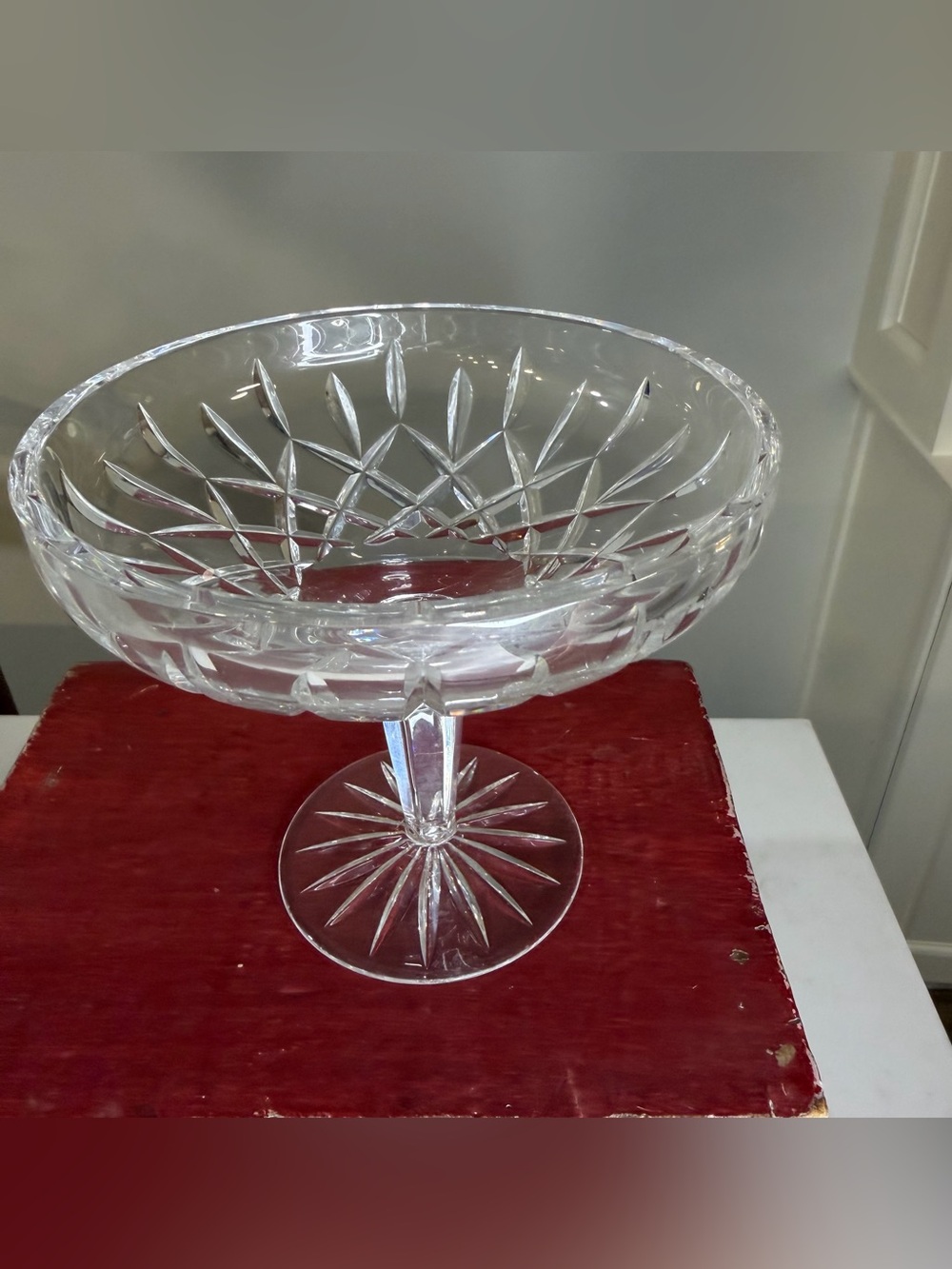 Vintage Waterford Suffolk Cut Crystal Compote Bowl - Clear